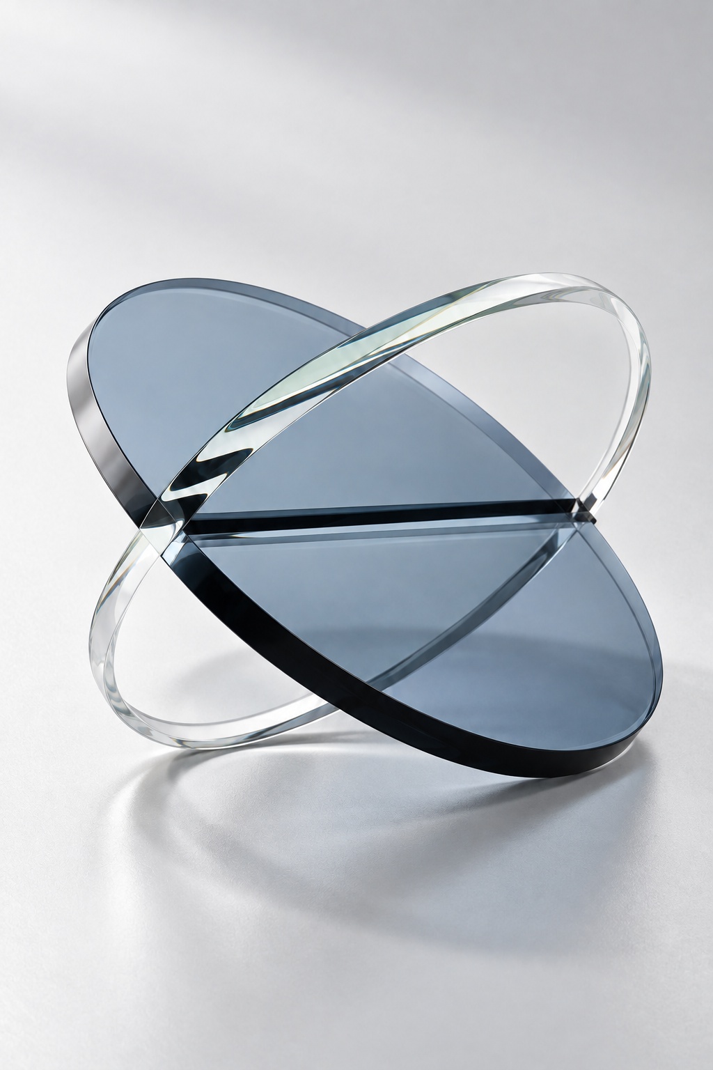 Sculpture orbitale gris bleuté — grand modèle