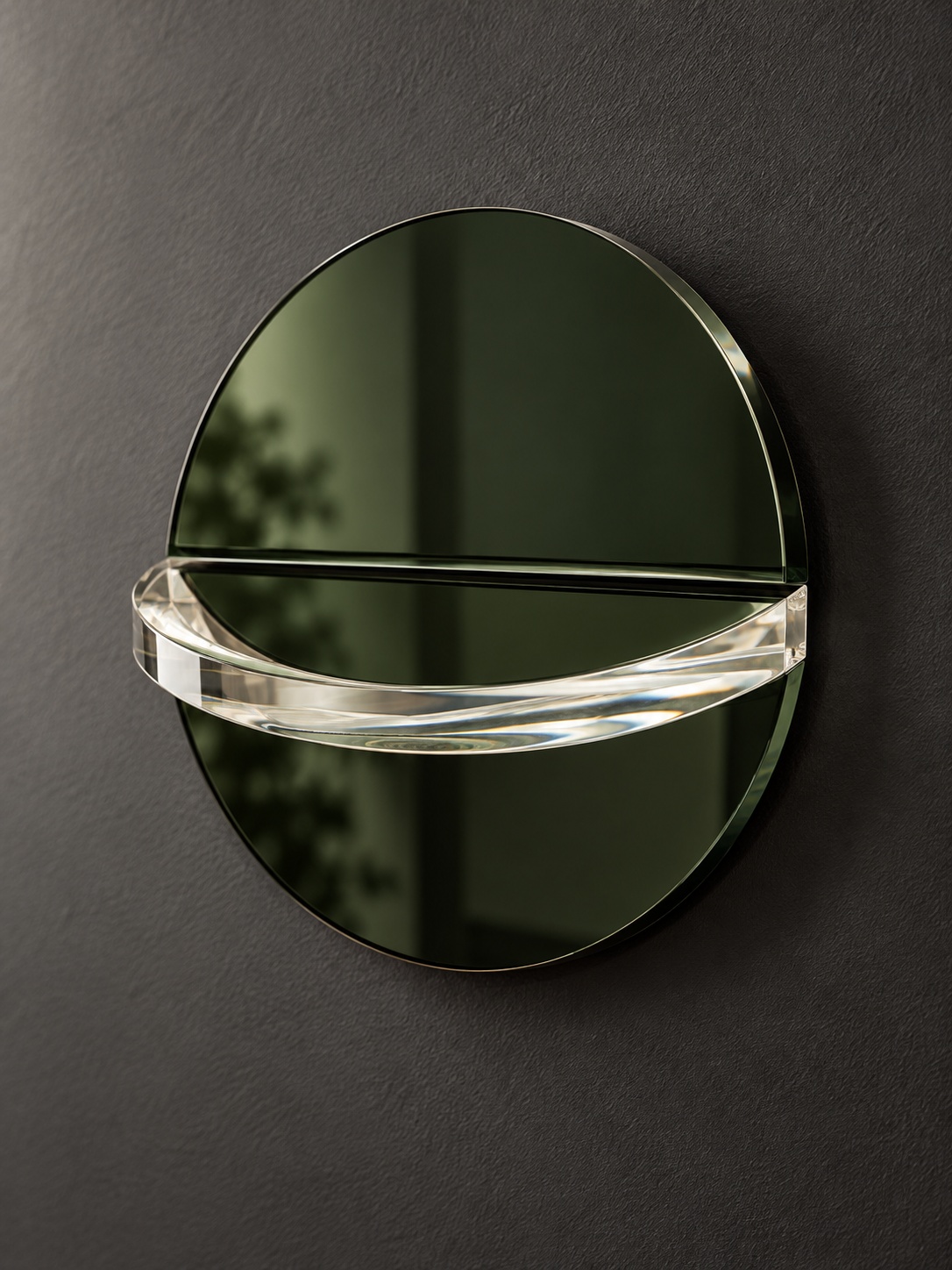 Décoration ronde à effet miroir fumé