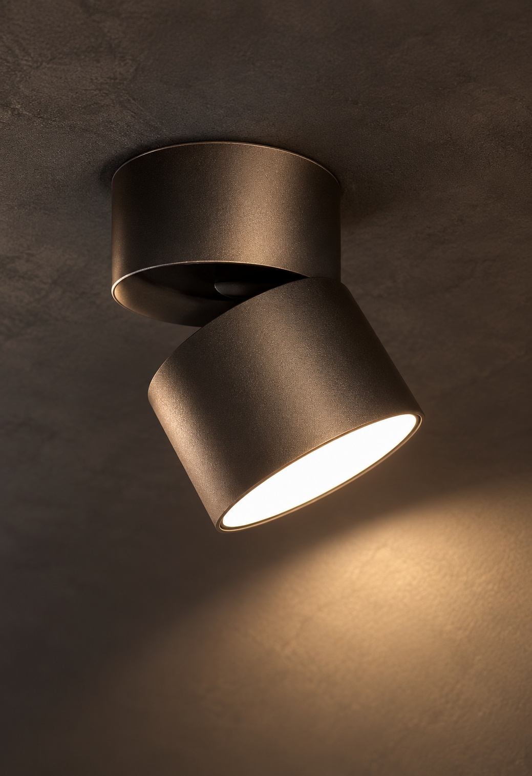 Spot de plafond cylindrique orientable