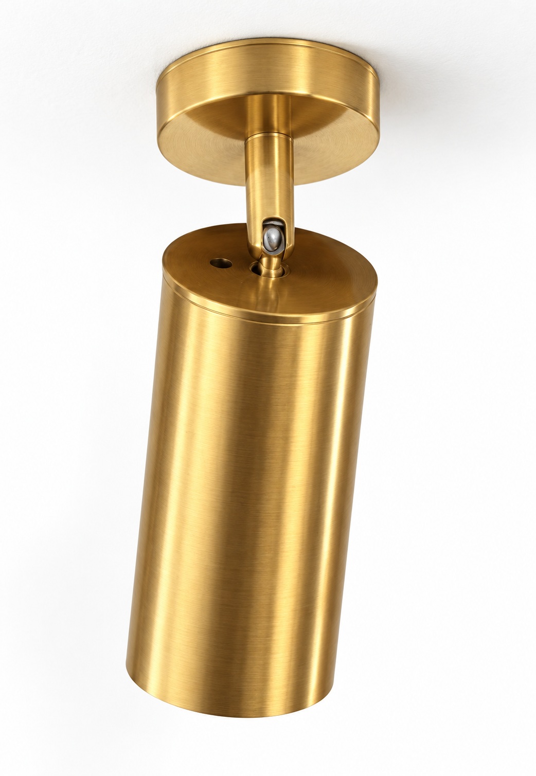 Spot de plafond cylindrique orientable doré brossé