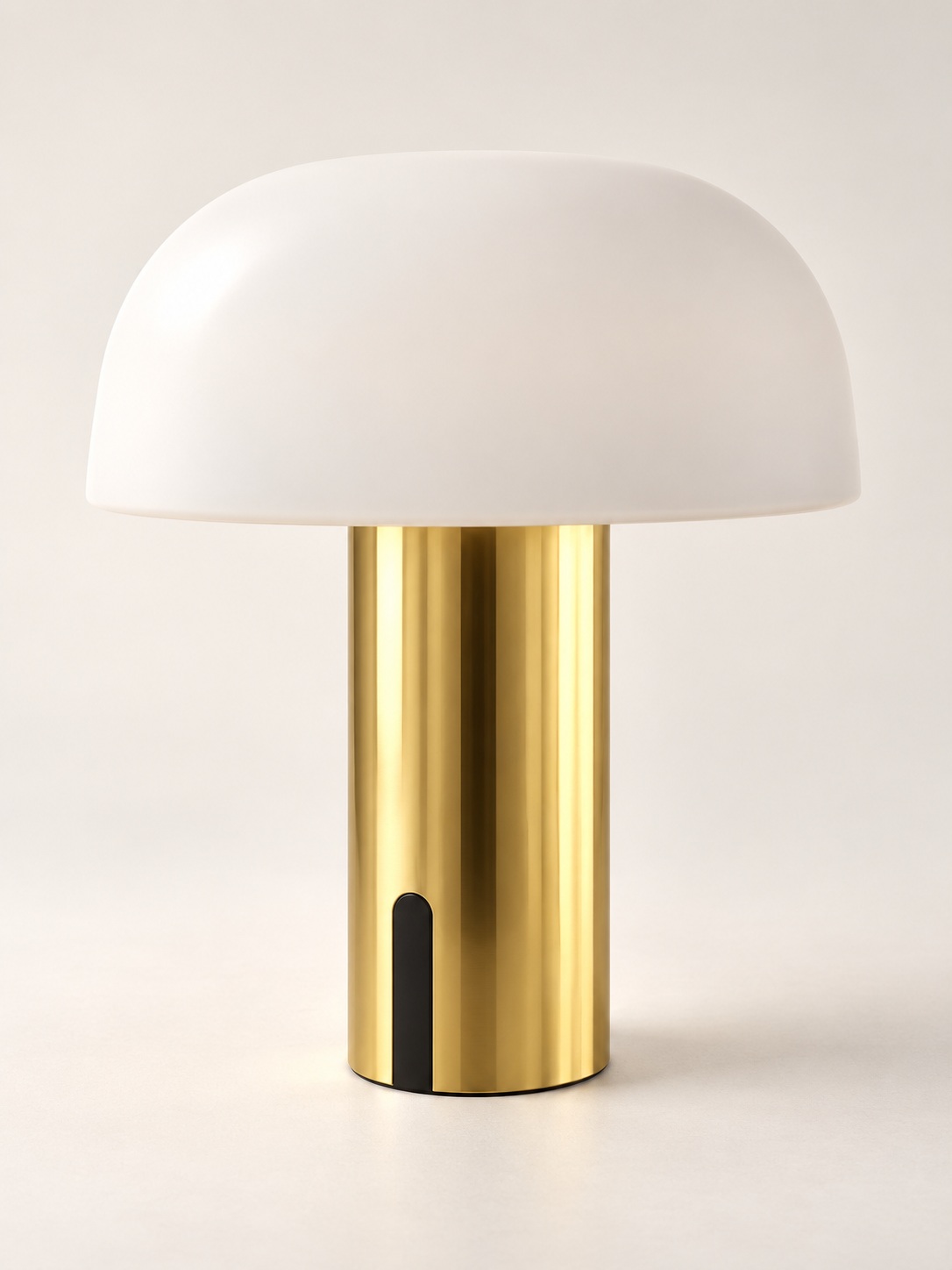 Lampe à poser champignon blanche et dorée