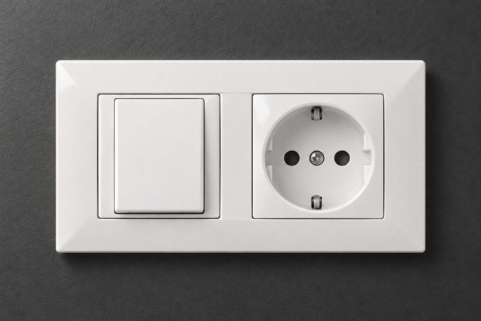 Ensemble blanc interrupteur et prise