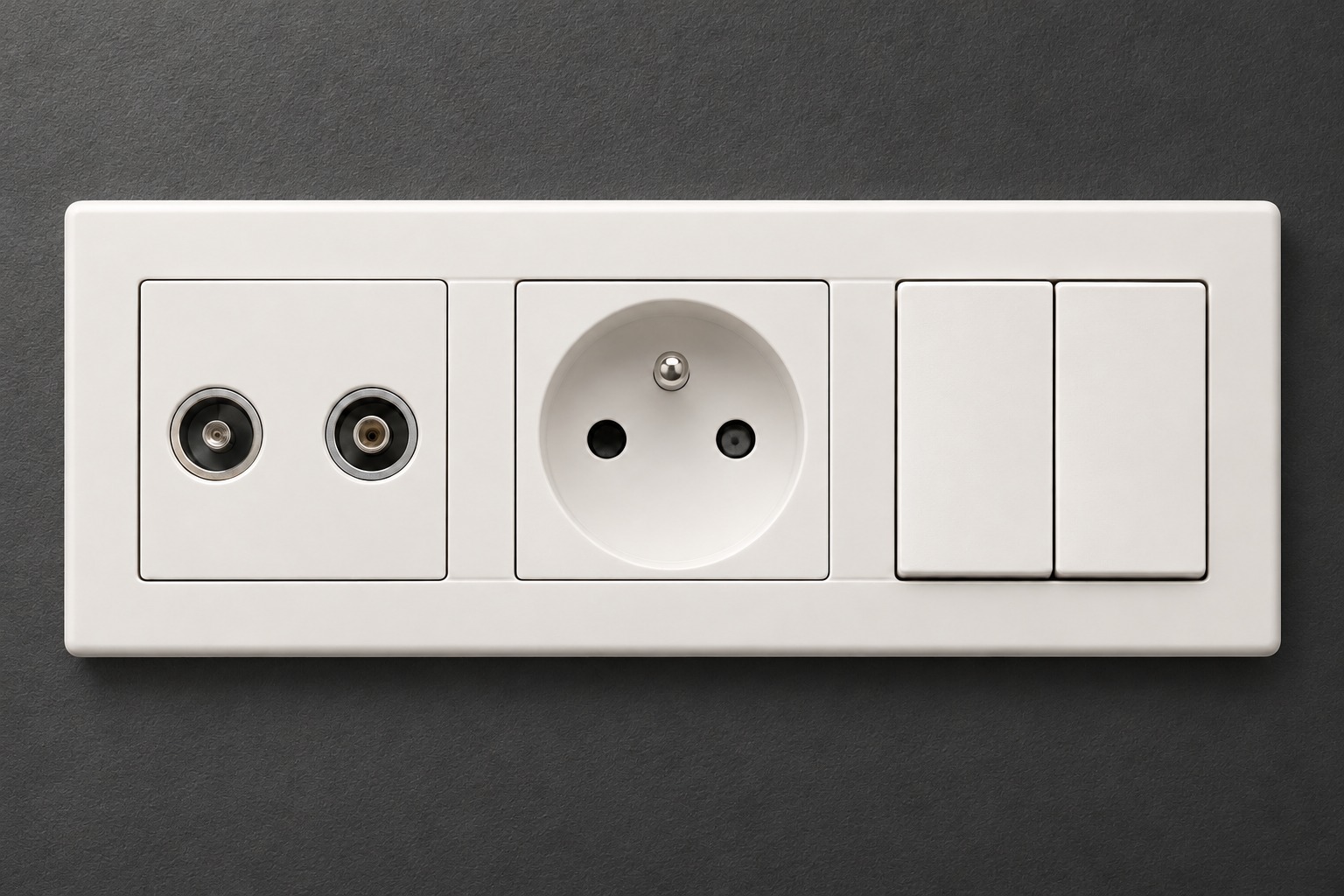 Ensemble blanc prises et double interrupteur