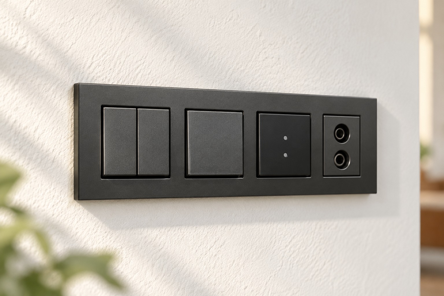 Plaque modulaire anthracite à quatre zones