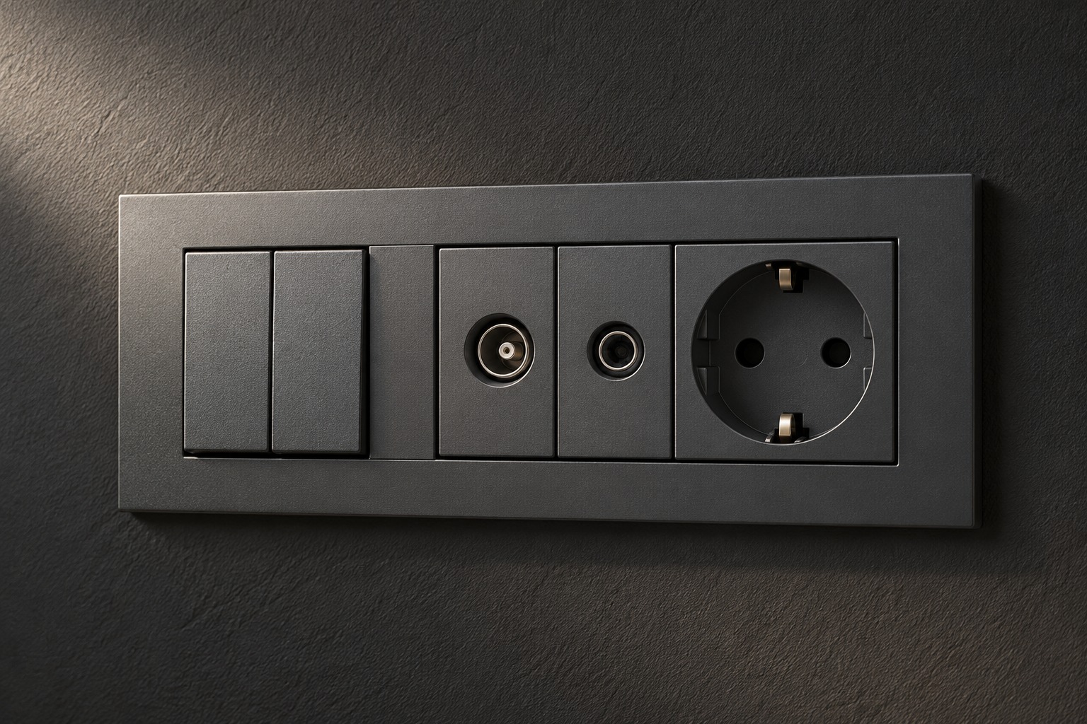 Plaque modulaire anthracite multifonction